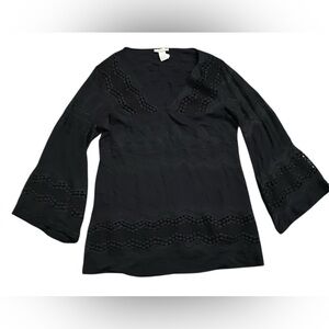 La Blanca Black Textured Blouse